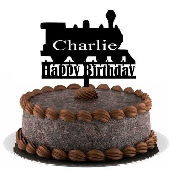 Happy Birthday Choo Choo Train Monogram Topper - Picture 1 of 2